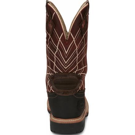 Justin ostrich discount work boots