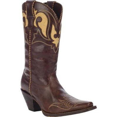 Womens Peek-A-Boot Brown Western Boot Crush by Durango