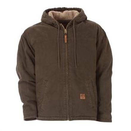 Berne Olive Sherpa-Lined Sanded Hooded
