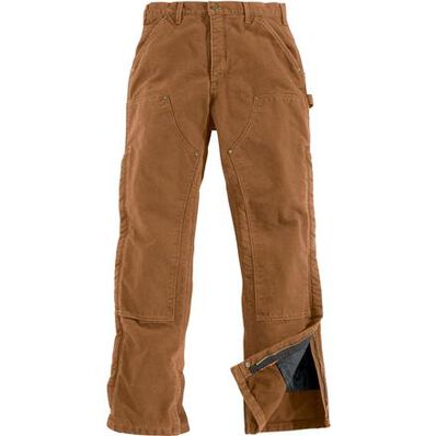Carhartt Sandstone Quilt Lined Brown Waist Overall Pant, , large