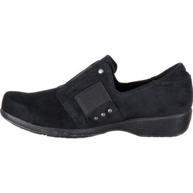 4Eursole Tempo Women's Black Gore Suede Slip-On Shoe, , large