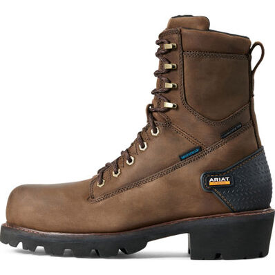 Ariat Powerline Men's 8-inch Composite Toe Electrical Hazard Waterproof Work Boot, , large