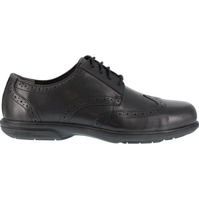 Florsheim Work Loedin Men's Steel Toe Static-Dissipative Black Dress Wingtip Oxford, , large