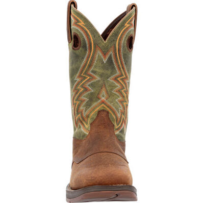 Rebel™ by Durango® Dark Chestnut and Hunter Green Western Boot, , large