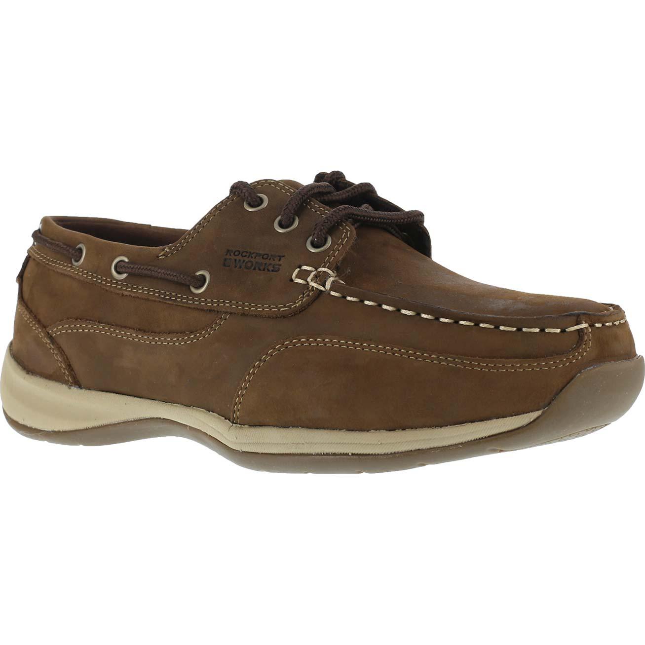 Rockport Steel Toe Casual Brown leather Boat Shoe RK6736