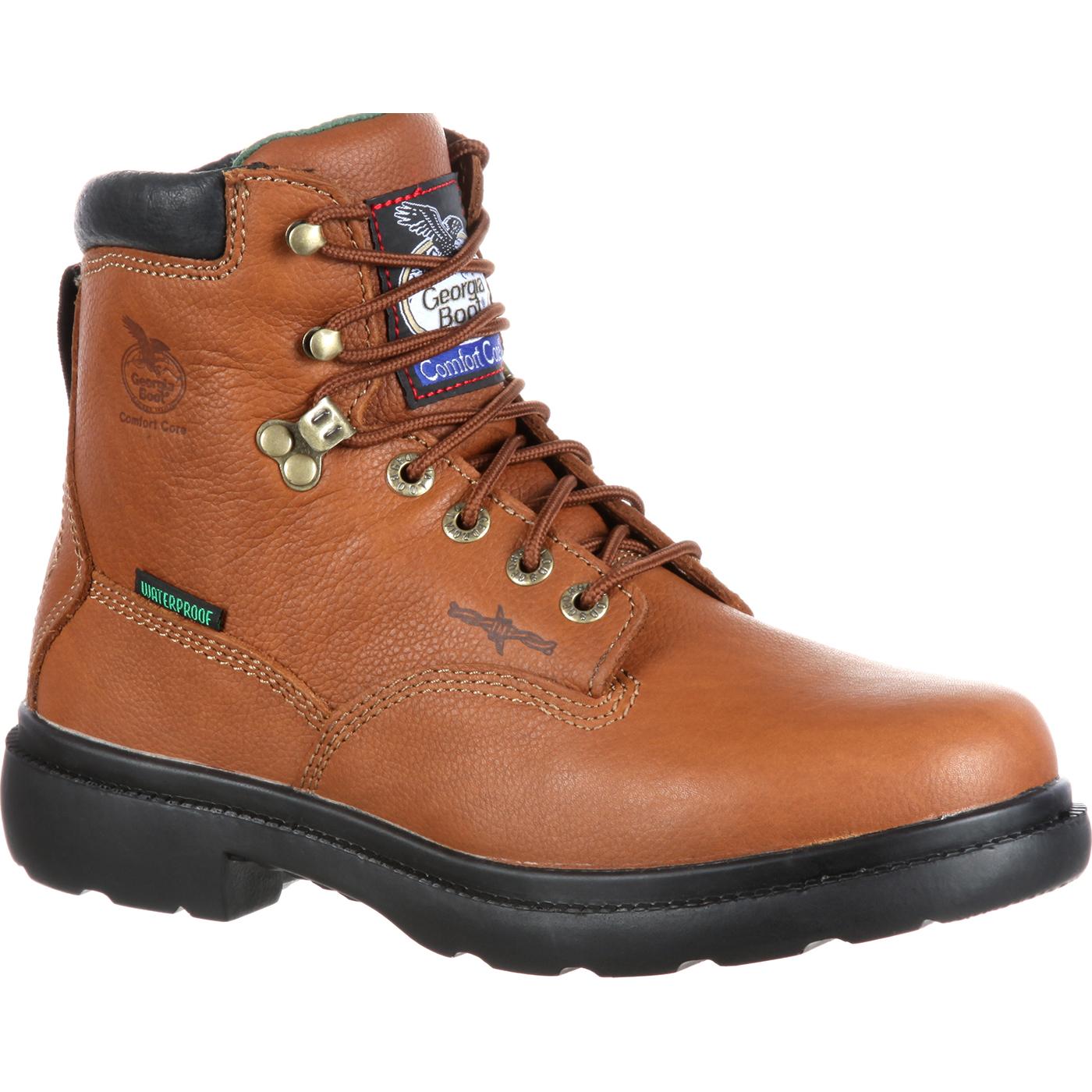 Waterproof Comfort Core Steel Toe Work Boot, Georgia G6603