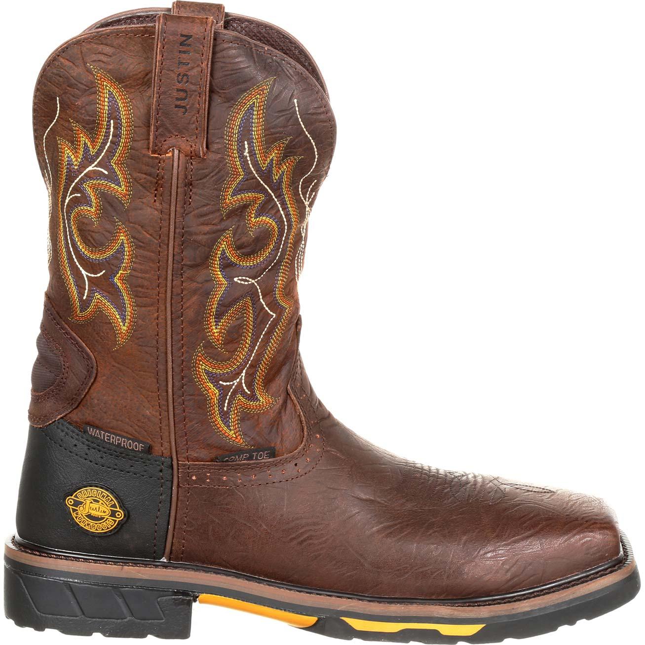 justin comp toe boots