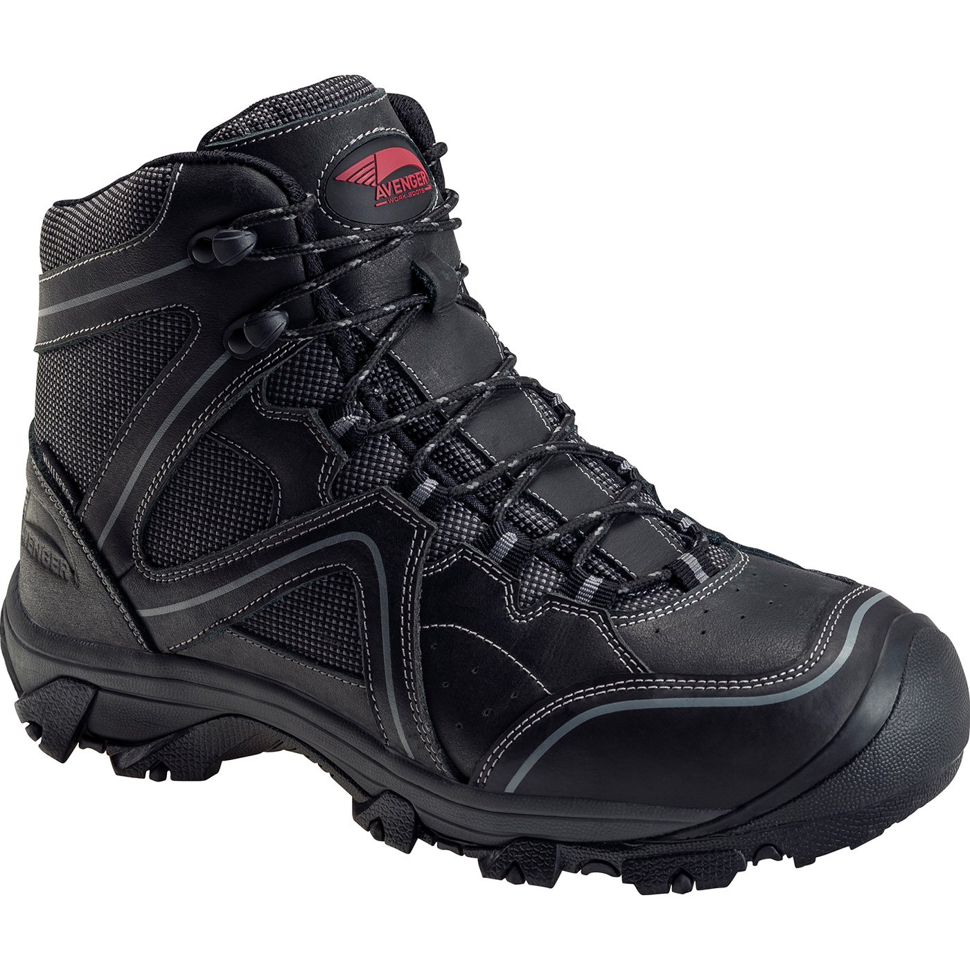 Avenger Crosscut Men s Steel Toe Puncture Resistant Electrical Hazard Waterproof Black Work Hiker A7712